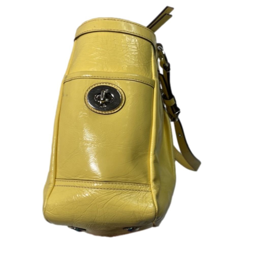 Coach Ashley Yellow Patent Leather Satchel Bag - Picture 5 of 9